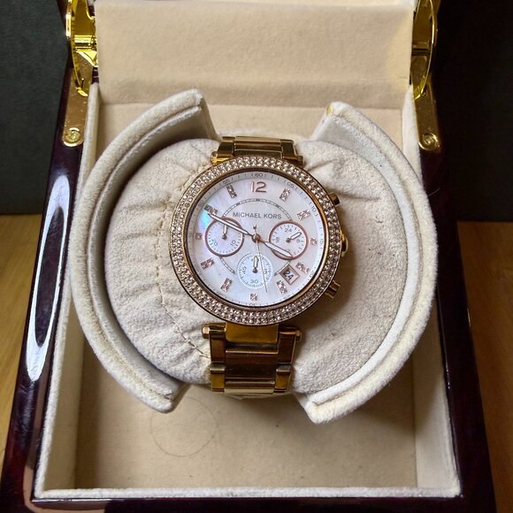 Michael Kors MK Parker Rose Gold-Tone Ladies' Watch MK-5491, 39mm - Picture 1 of 5